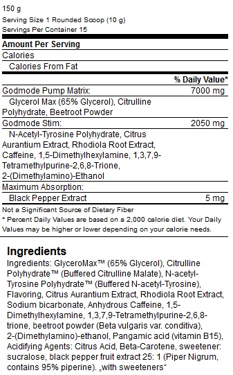 GN Laboratories GODMODE DMHA Booster Inhaltsstoffe