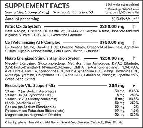 Blackline Supplements - Pump on the Beach Inhaltsstoffe