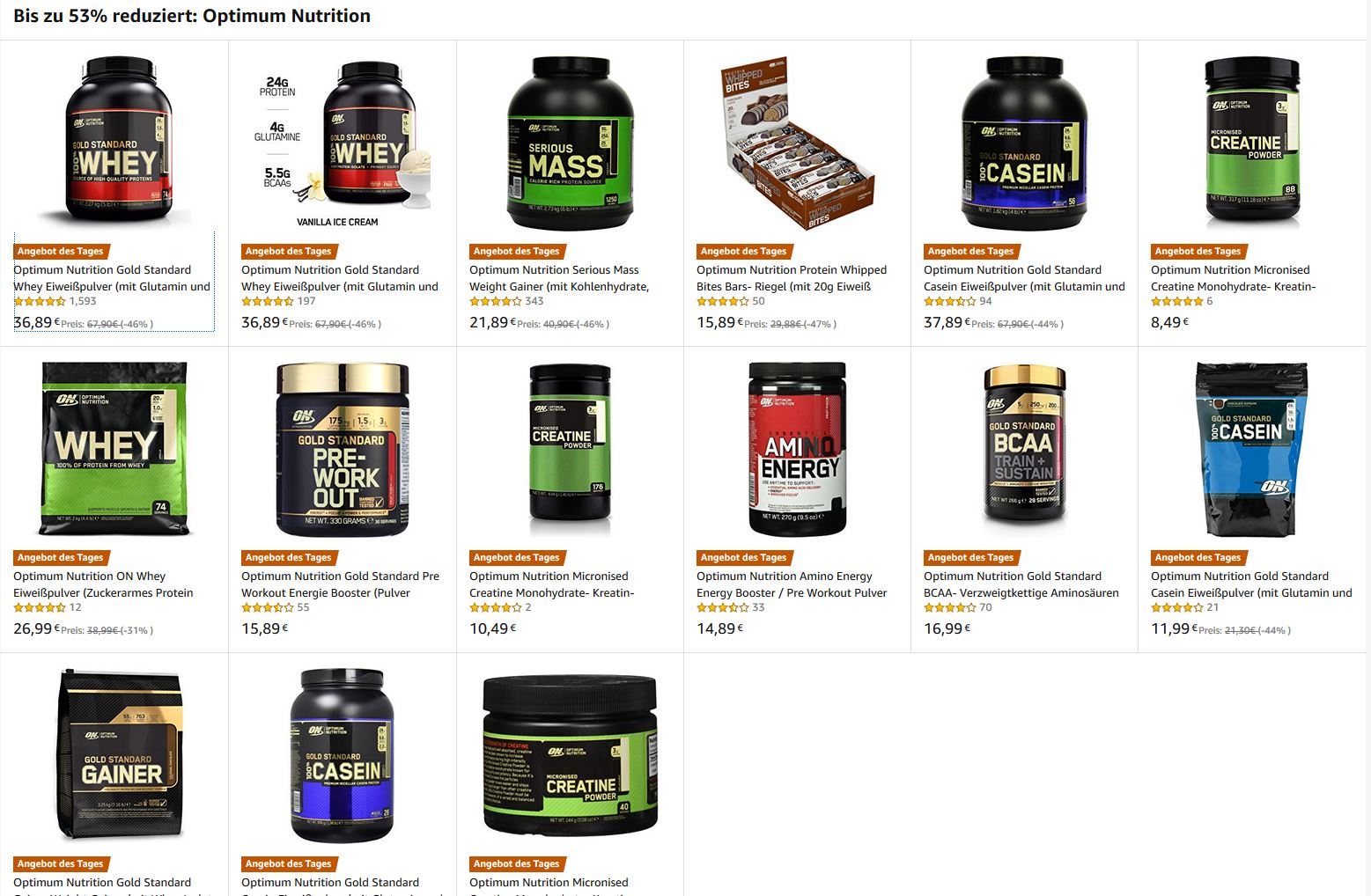 Optimum Nutrition Supplement Amazon Black Friday